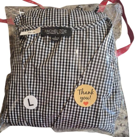 Rachel Zoe Women's Black & White Gingham Cotton Dress w Pockets & Sleeveless - Picture 11 of 12